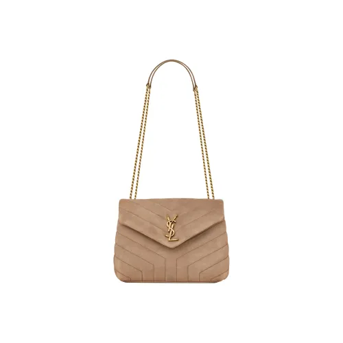 SAINT LAURENT LOULOU Сумка из коровьей кожи с цепочкой сумка через плечо сумка для женщин бежевый желтый