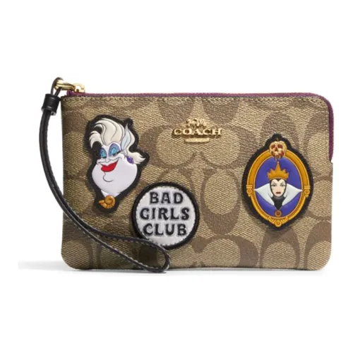 COACH Disney Коллаборация Коровья кожа Кошелек Обычный Женские Хаки