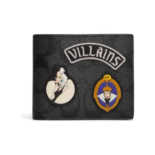 COACH Disney Коллаборация Ткань с Искусственной Кожей Кошелек Мужской Черный