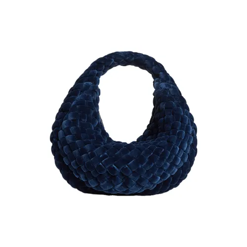 Bottega Veneta Jodie Вельвет Хлопок Сумка Мини Женская Темно-синий