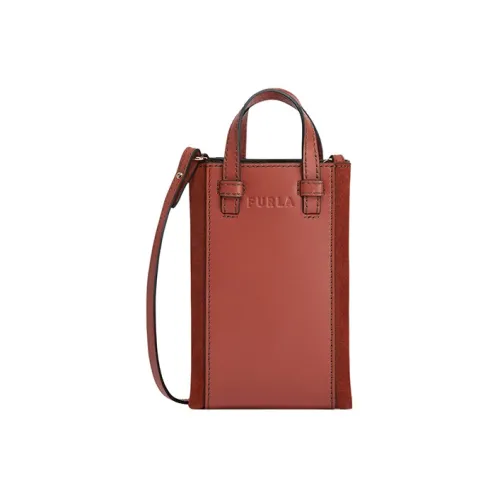 Furla Miastella Телячья кожа Пэчворк Замша Сумка Сумка через плечо Сумка через плечо Маленькая Женская Корица