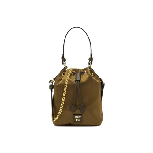 TOM FORD Вельвет с кожаной отделкой сумка-ведро сумка сумка через плечо маленькая сумка через плечо женский хаки коричневый