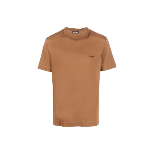 Ermenegildo Zegna Коричневые Мужские T-рубашки