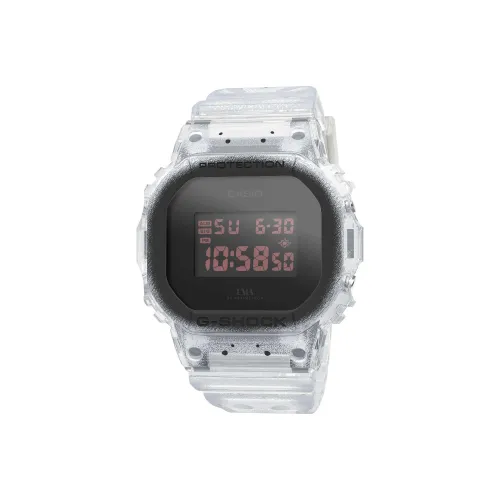 CASIO G SHOCK Collection Кварцевый механизм Смольный ремешок Часы Унисекс Черный циферблат DWE 5610PE COLD Белый