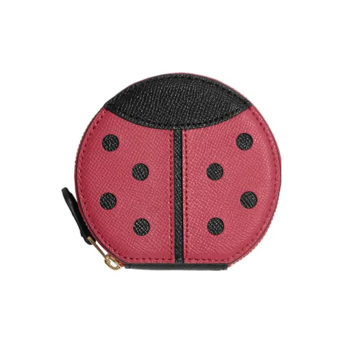 COACH Pouch Крестообразная текстура кожа держатель для карт кошелек для монет женский красный и черный