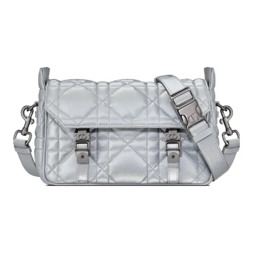 DIOR DiorCamp Коровья кожа Курьерская сумка Сумка через плечо Маленькая сумка Сумка на плечо Женская серебряная