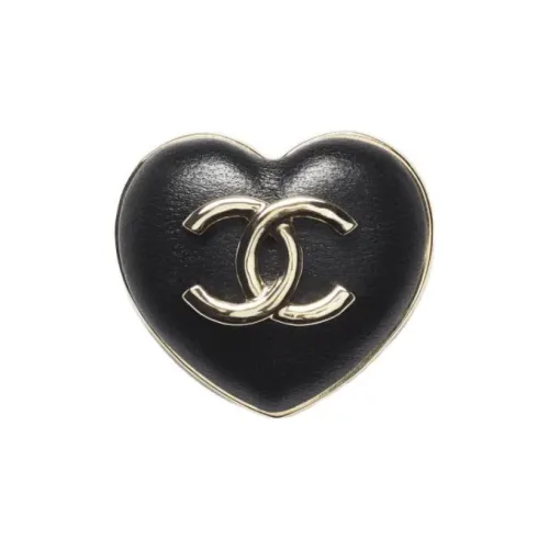 CHANEL Металлическая брошь черного цвета для женщин