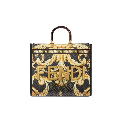 VERSACE FENDI Коллаборация Кожа Тоут Сумка Сумка для покупок Сумка через плечо Сумка Женская Многоцветная