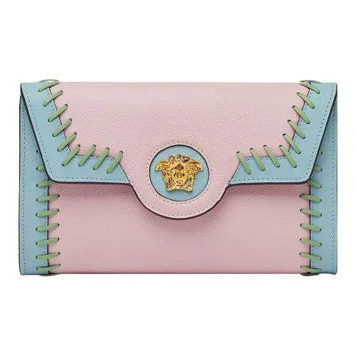 VERSACE La Medusa Телячья кожа с рельефным узором Сумка через плечо Женская Розовая