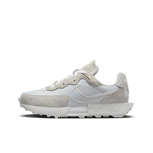 Nike Fontanka Waffle Slip Resistant Abrasion Resistant Низкий Топ Марафон Беговые кроссовки Женские Серый Белый