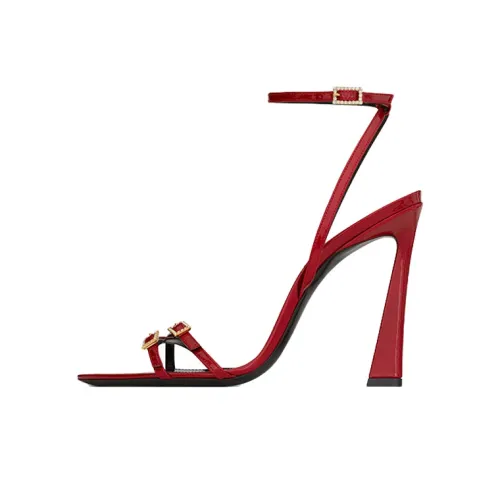 SAINT LAURENT Lyra One Strap Sandals 11cm Women's Red SAINT LAURENT Lyra One Ремешок Сандалии 11см Женские Красные