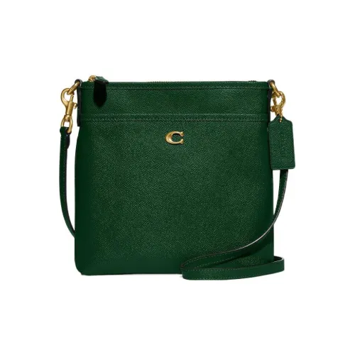 COACH Kitt GRAIN LEATHER Сумка через плечо Маленькая Женская Темно-зеленая