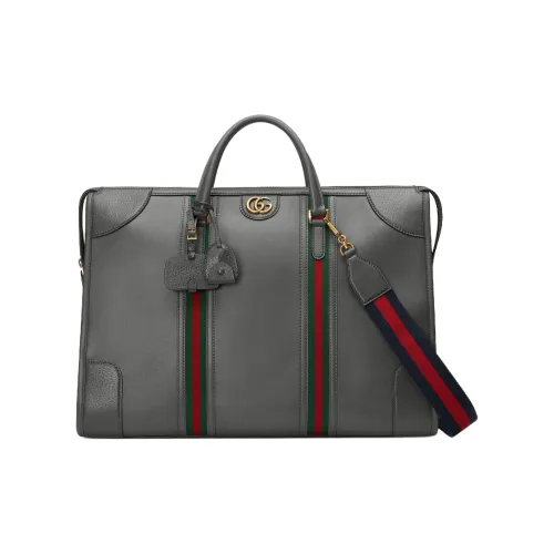 GUCCI Кожа Путешественная Сумка Сумка через плечо Сумка Экстра-большая Мужская Серого цвета