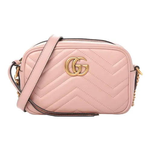 GUCCI GG Marmont Quilted Кожа Camera Сумка Сумка через плечо Сумка на плечо Женская Розовая