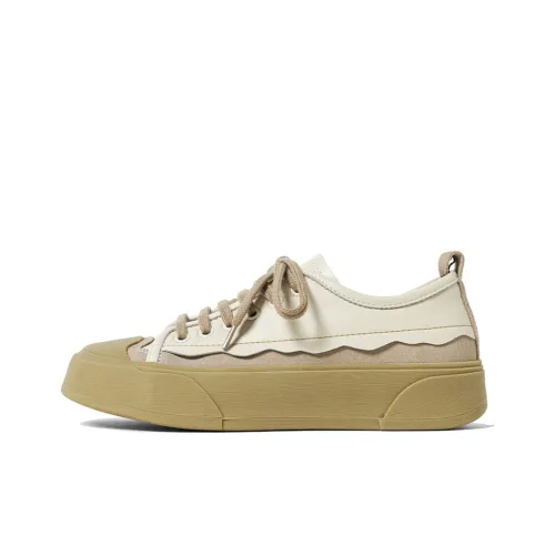 Q.VONTON Кроссовки для скейтбординга Low Top Экрю Женские