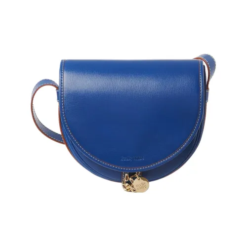 See By Chloe Small Grain Коровья кожа Седло Сумка Сумка через плечо Женская Вечная Синяя