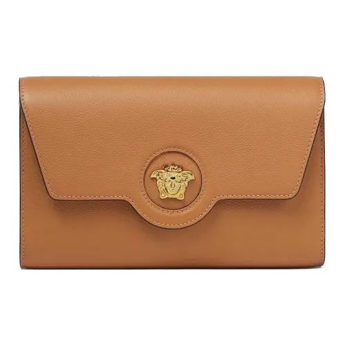 VERSACE La Medusa Телячья кожа с рельефным узором Сумка через плечо Сумка на плечо Женская Коричневая