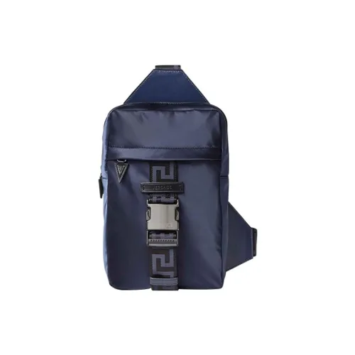 VERSACE Nylon Одно Плечо Сумка через плечо Sling Сумка Мужская Синяя