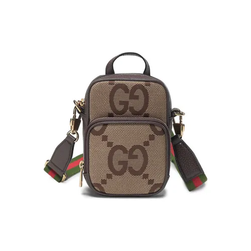 GUCCI Jumbo GG Холст с кожей Ручная сумка Сумка через плечо Сумка на плечо Стандартный Мужской CAMEL Эбеновый