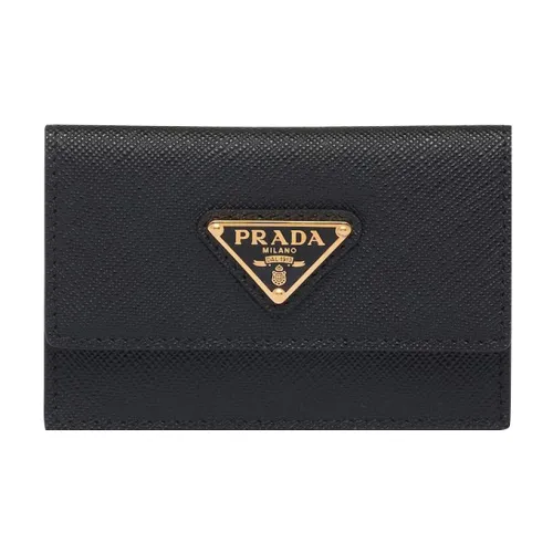 PRADA Saffiano кожаный держатель для карт женский черный