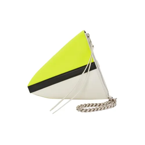 Alexander McQueen THE CURVE BAG Телячья кожа Клатч Женские Айвори Черный ACID Желтый