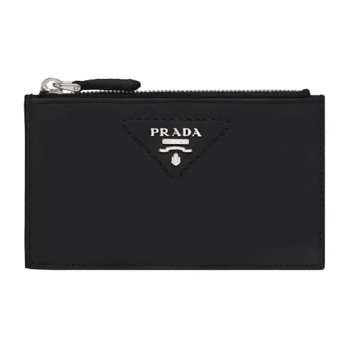 PRADA Кожа Держатель для карт Держатель для карт Женский Черный
