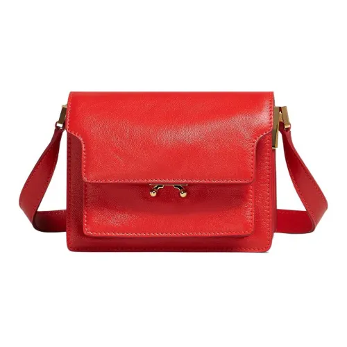 MARNI Основная часть Коровья кожа Аккордеонная сумка Сумка через плечо Мини Женские Красный