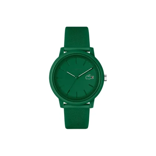 LACOSTE 12,12 Collection Мужские часы Кварцевый механизм Силиконовый ремешок 42 мм Зеленый циферблат