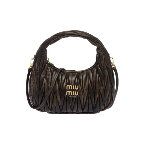 MIU MIU Matelassé Овчина Сумка-хобо Портативная Сумка через плечо Сумка на плечо Женская Песочно-коричневая