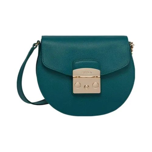 Furla Metropolis Collection Кожа Сумка через плечо Сумка на плечо Мини Женская Зеленая
