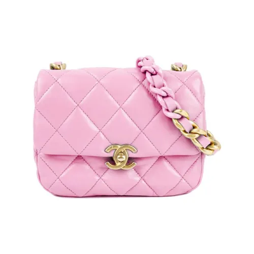 CHANEL Lambskin Flip-сумка сумка через плечо мини женская розовая