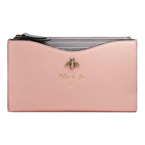 GUCCI Коровья кожа 2 в 1 Портативный Кошелек Женский Розовый Серый