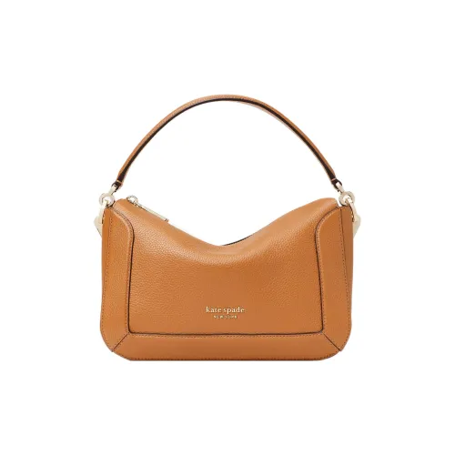 Kate Spade Crush Pebbled Коровья кожа Портативная Сумка через плечо Сумка на плечо Средняя Женская Золотисто-коричневая