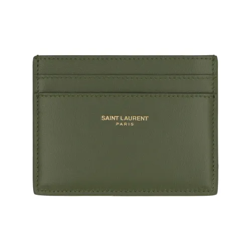 SAINT LAURENT Гладкая телячья кожа кошелек держатель для карт женский зеленый
