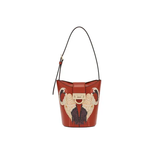 FERRAGAMO Trifolio Сумка-хобо из коровьей кожи сумка через плечо сумка женская ржаво-красный