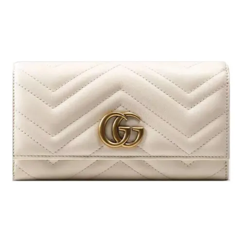 GUCCI GG Marmont Кожа Кошелек Женский Белый