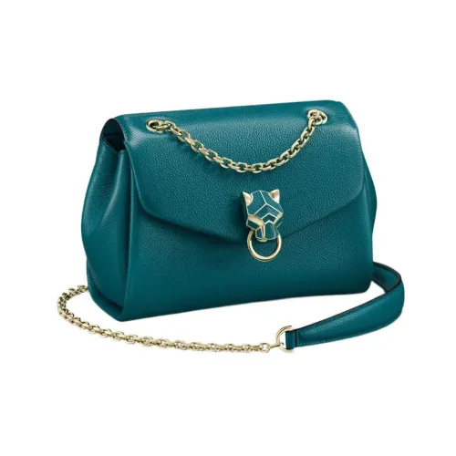 Cartier Сумка На Цепочке, Модель "мини", Panthère De Cartier Телячья Кожа Ярко-синего Цвета, Позолоченная Отделка