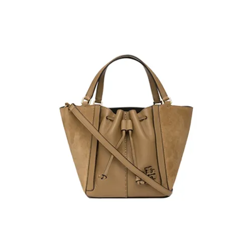 TORY BURCH McGraw Замша Ведрообразная Сумка Сумка-тоут Сумка для покупок Сумка через плечо Средняя Женская Бежевая Коричневая