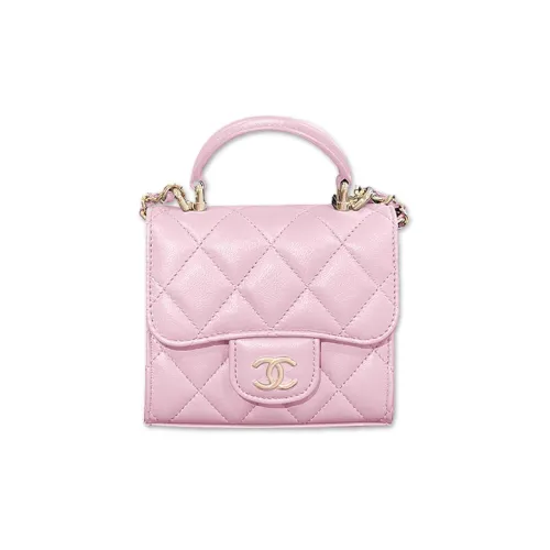 CHANEL Lambskin One Shoulder Bag Mini Women's Pink