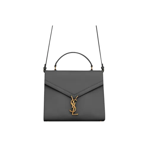 SAINT LAURENT CASSANDRA Телячья кожа с замшей переносная сумка через плечо средний размер женский серый