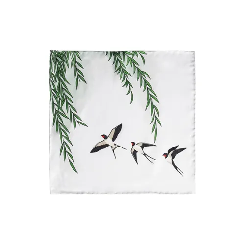 GIEVES CHARLES Тутовый шелк Карман Полотенце Мужской Китайский стиль Весна Willow And Flying Swallow Вышивка