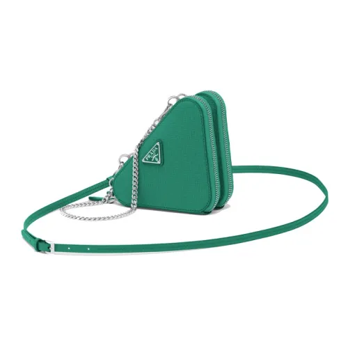 PRADA Saffiano Кожа Одно плечо Через плечо Клатч Мини Женский Манго Зеленый