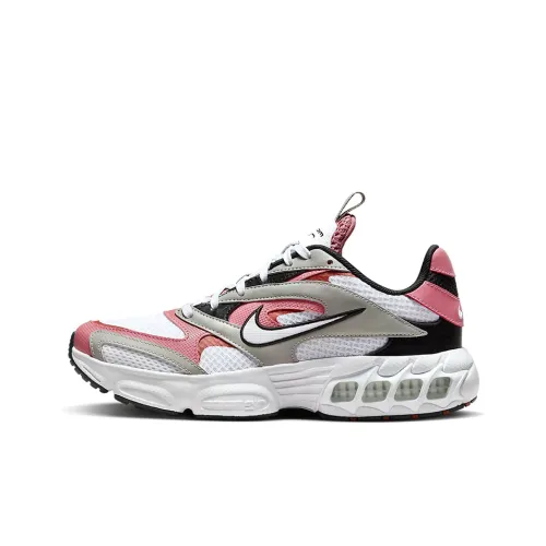 nike Zoom Air Fire Shock Absorbers Противоскользящие Устойчивые к истиранию Низкий Топ Беговые кроссовки Женские Белый Розовый