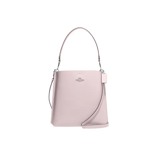 COACH Mollie Кожа Ведрообразная Сумка Сумка Сумка через плечо Сумка через плечо Большая Женская Ледяной Розовый