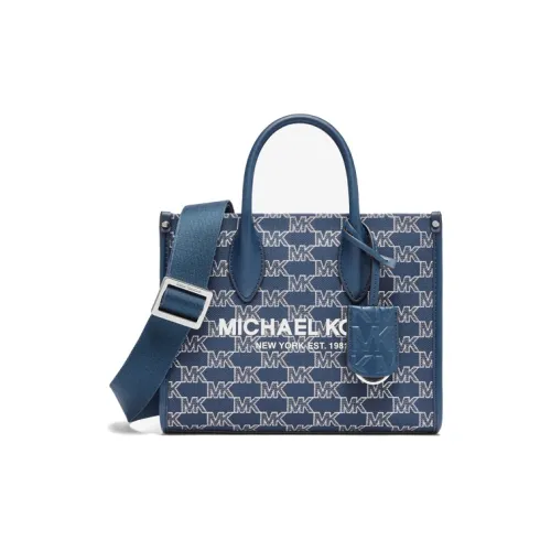 MICHAEL KORS Mirella Искусственная кожа Ручная сумка Сумка через плечо Маленькая Женская Темно-синий и Серебряный