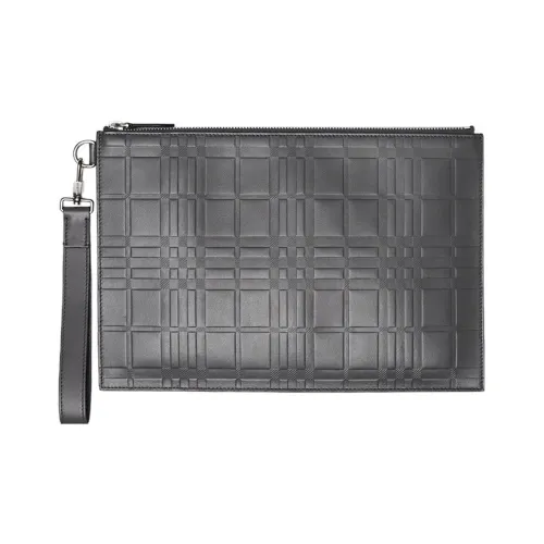 Burberry Телячья кожа Сумка для хранения Клатч Большой Мужской Серый