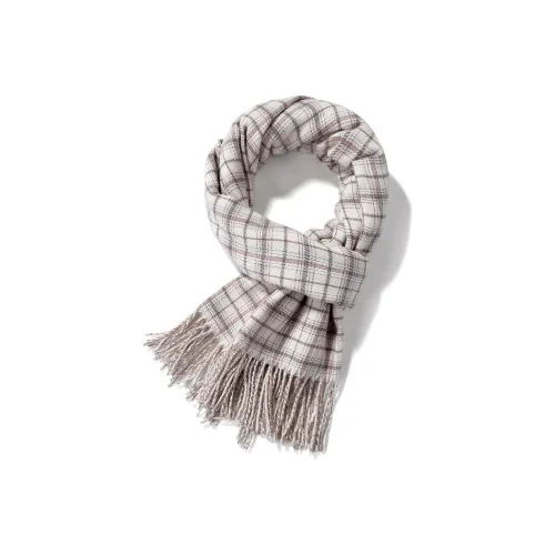 XXOFF Полиэфирный трикотаж Шарфы Абрикосово-коричневый Клетчатый Унисекс