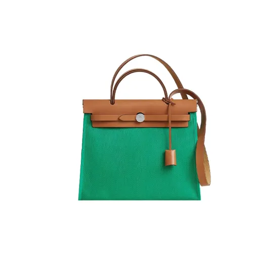 HERMES Herbag Zip Холст с кожей Сумка из холста Сумка Сумка через плечо Сумка через плечо Женская