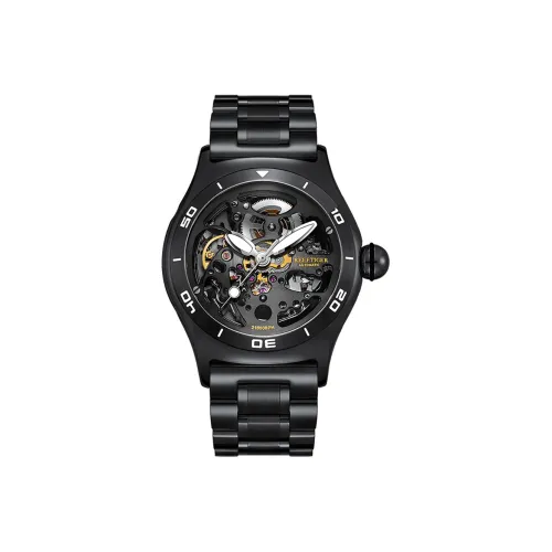 REEF TIGER Автоматический Механический Механизм Мужские Часы Aurora 44 мм Skeleton