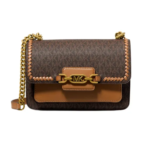 MICHAEL KORS Heather Холст Сумка через плечо Большая Женская Желудево-коричневая